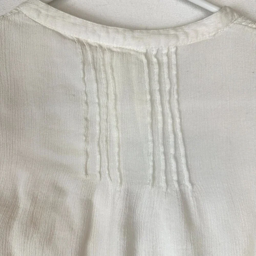 Meadow & Rue Anthropologie Button down Tank White Boho Cottagecore‎